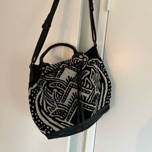 Cleobella weekender bag in black and white
